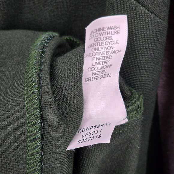 J Jill Ponte Knit Shift Dress S Dark Forest Green 3/4 Sleeve Pockets Stretchy - Picture 8 of 11